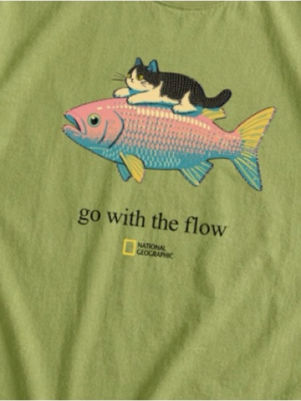 Colorful Fish & Cat National Geographic Graphic Tee - Picture 2 of 4